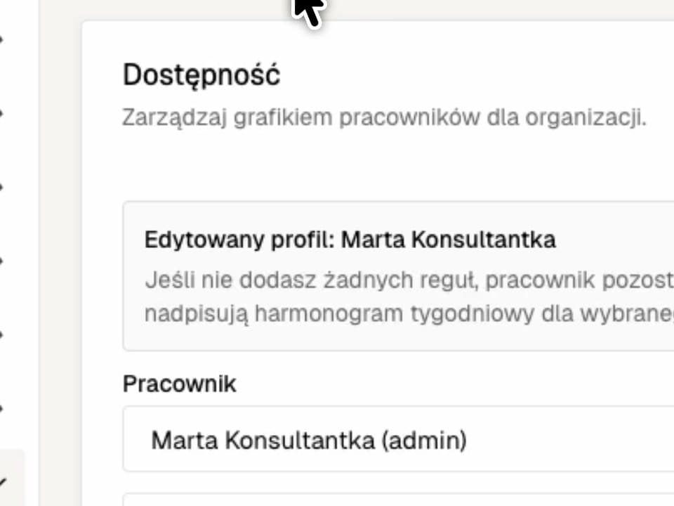 Widok zespołu, ról i dostępów w Efice